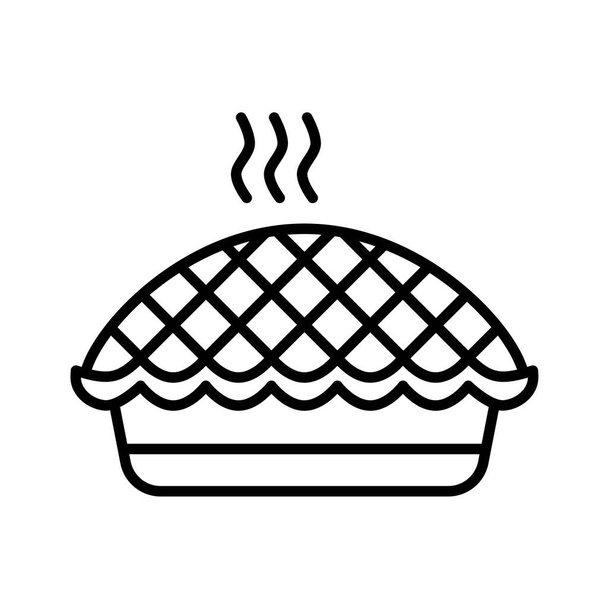 Esquema icono de pastel de manzana vector aislado sobre fondo blanco. esp - Vector, imagen