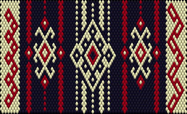  Ein traditionelles Ornament der Völker und Länder Lateinamerikas, in dem satte Farben Aufmerksamkeit und Wohlstand erregen. Frauen gewebte Teppiche mit Ornamenten, die auf Stoffe für Kleider gestickt sind. Stickereien - Vektor, Bild