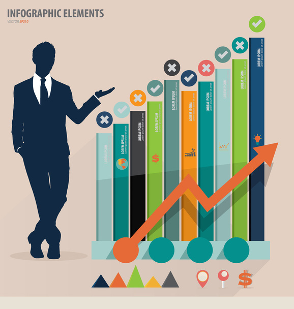 Infographic design template - modern design graph with infograph - Vector, Image