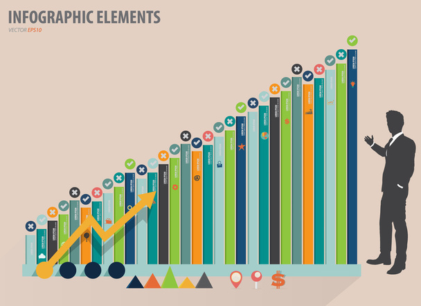 Infographic design template - modern design graph with infograph - Вектор,изображение