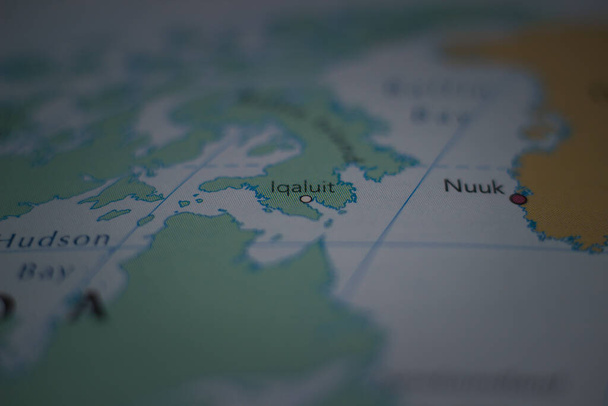 Iqaluit, Kanada na mapie geograficznej - Zdjęcie, obraz