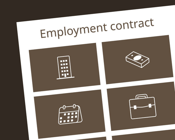 Arbeitsvertrag oder Arbeitsvertrag für die Arbeit mit dem Unternehmensvektor - Vektor, Bild