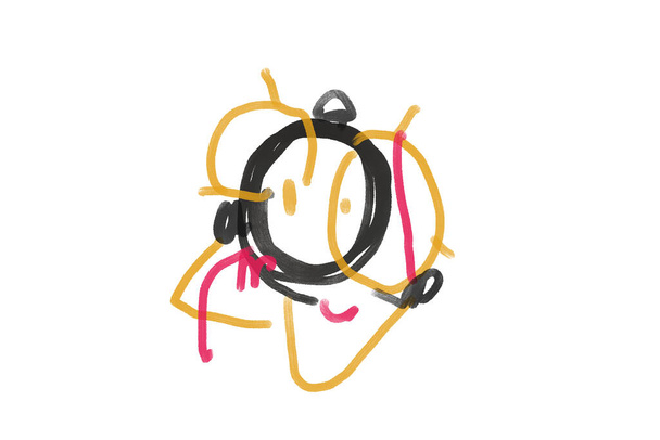 Minimalistinen Art whit Abstrakti keltainen ympyrä ja musta. Hauska maalaus Muoto ja linja. Moderni ja trendikäs kuvitus. Tulostus ja juliste ja seinätaide. - Valokuva, kuva