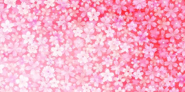 Cherry Blossoms New Year's card Japanese pattern background - Vector, Image