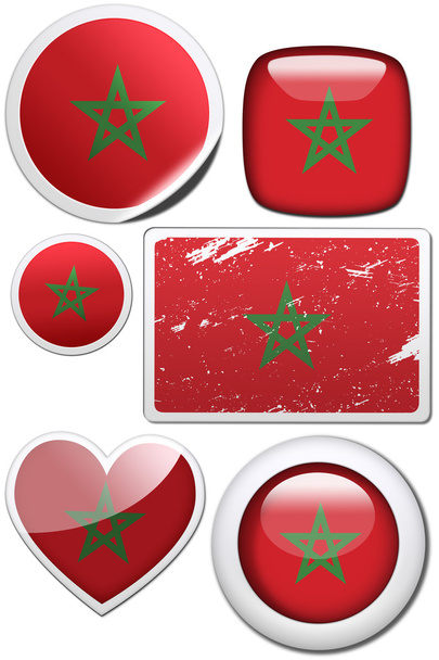 zestaw naklejek i przyciski - Maroko  - Zdjęcie, obraz