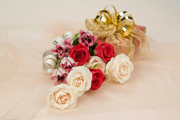 Bouquet with flowers on a studio background - Photo, image