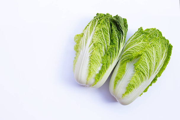 Chinese cabbage on white background. Copy space - Photo, Image
