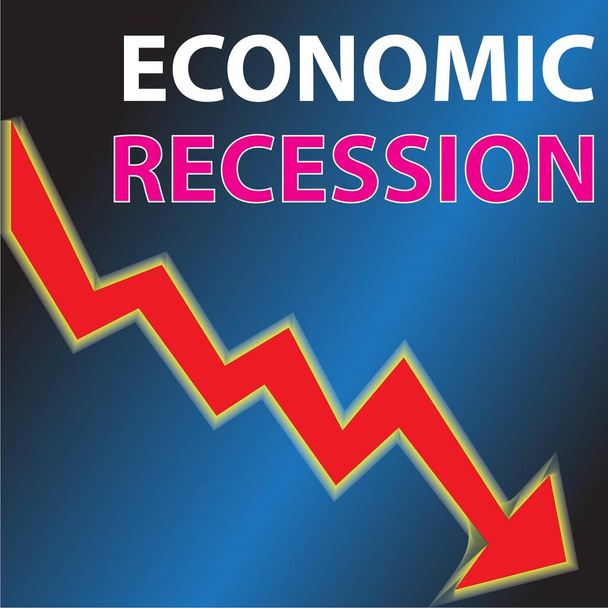 Глобальний економічний знак рецесії та іконка
 - Вектор, зображення