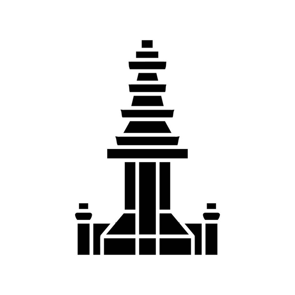 Chrám Besakih, Bali, Indonésie, chrám plně upravitelné vektorové ikony - Vektor, obrázek
