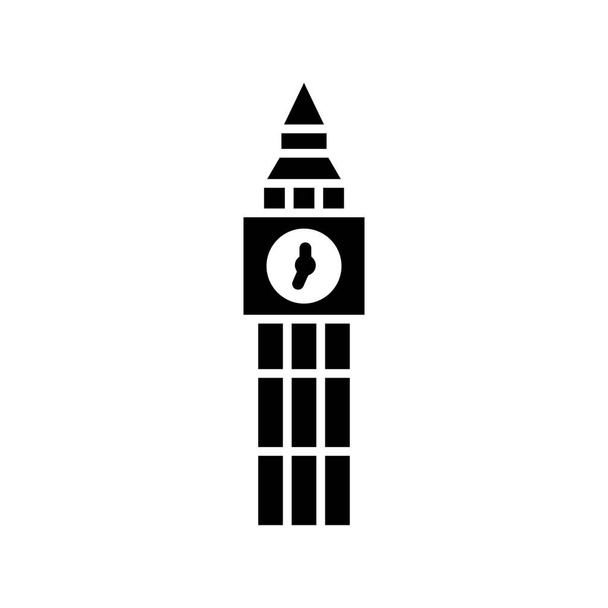 Big Ben, Λονδίνο, Αγγλία, πύργος πλήρως επεξεργάσιμο διανυσματικά εικονίδια - Διάνυσμα, εικόνα