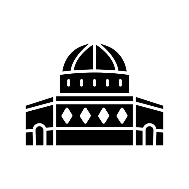 Mezquita de Al Aqsa, Jerusalén, Palestina, masjid iconos vectoriales totalmente editables - Vector, Imagen