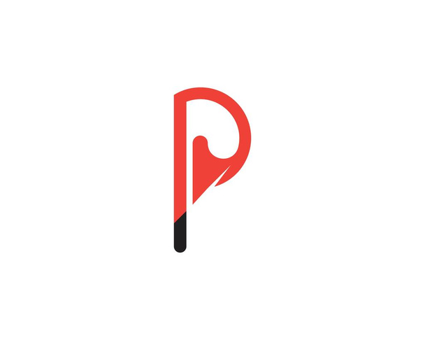 P Model van het logo van de brief - Vector, afbeelding