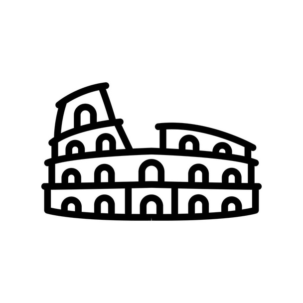 Coliseo, Roma, Italia, anfiteatro iconos vectoriales totalmente editables - Vector, imagen