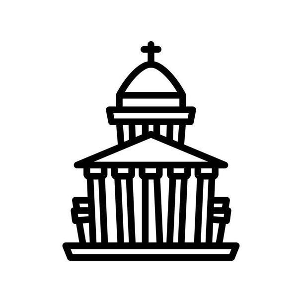 Panthéon, Paris, France, architecture icônes vectorielles entièrement modifiables - Vecteur, image