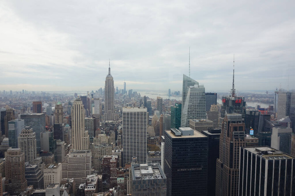 A cityscape view of the famous New York City in the USA on a cloudy day background - Photo, image