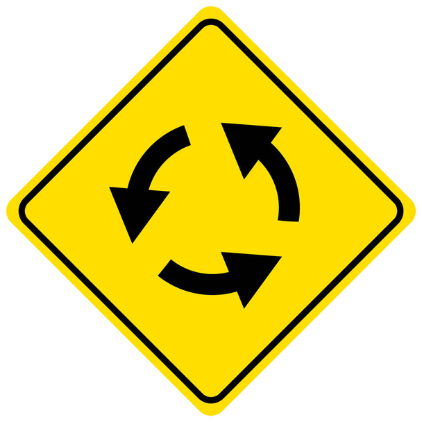 Signo de rotonda aislado sobre fondo blanco ilustración - Vector, imagen