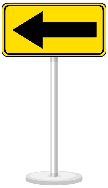Sinal de aviso de trânsito amarelo na ilustração de fundo branco - Vetor, Imagem