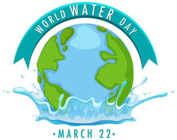World water day icon illustration - Vector, Image