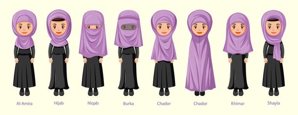 hijab vector  Islamic girl pic, Hijab cartoon, Girl cartoon