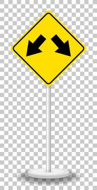 Señal de advertencia de tráfico amarillo sobre fondo transparente ilustración - Vector, imagen