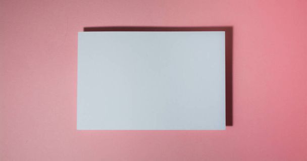 postcard or photo frame on a pink background - Fotoğraf, Görsel