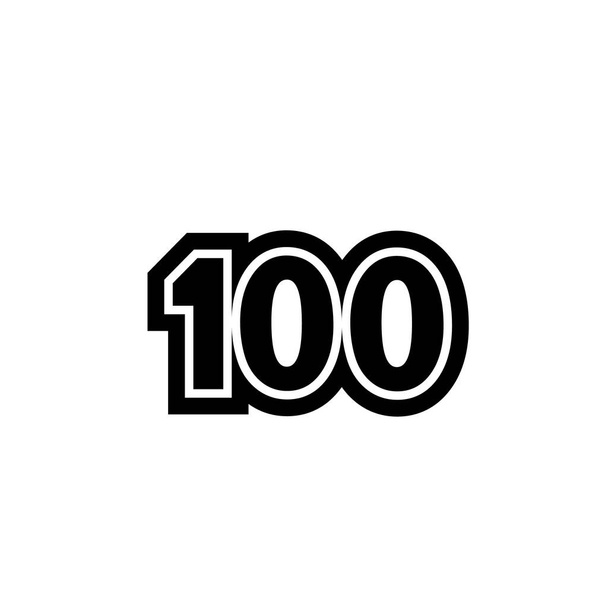 Número 100 icono de diseño vectorial. Ilustración vectorial. - Vector, imagen