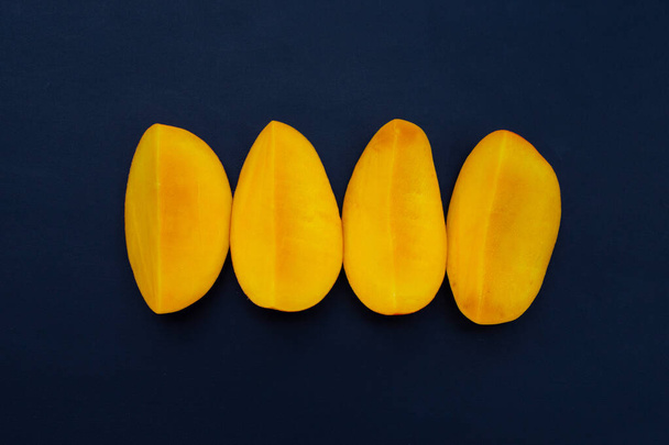 Tropical fruit, Mango  on dark background. - Photo, Image