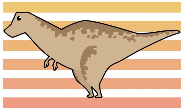 Dinoszaurusz Tyrannosaurus vektor illusztráció - fekete határ - Vektor, kép