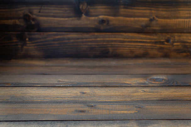 wooden table plank board background as texture surface, front view - Foto, Imagem