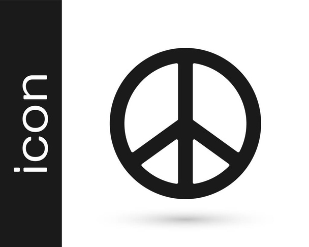 Černá ikona míru izolované na bílém pozadí. Hippie symbol míru. Vektor. - Vektor, obrázek