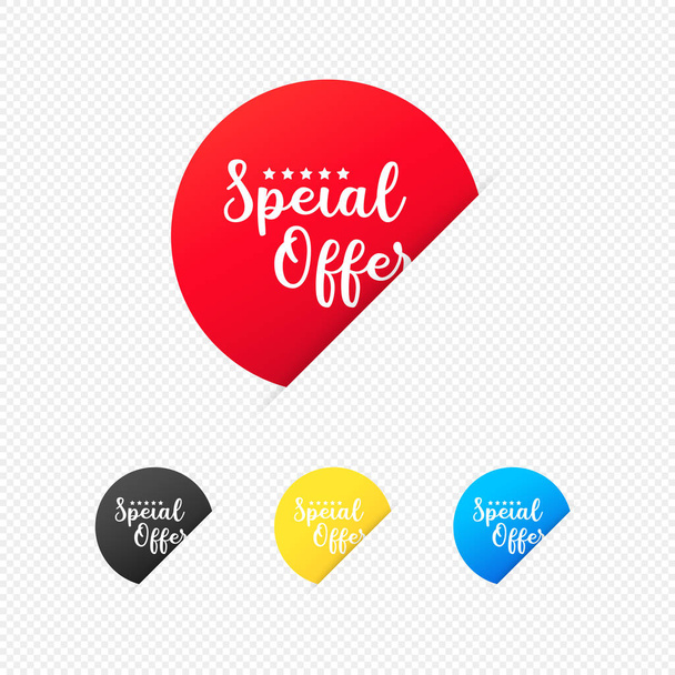 Special offer sticker set. For graphic and web design. Vector on isolated transparent background. EPS 10. - Vector, Image