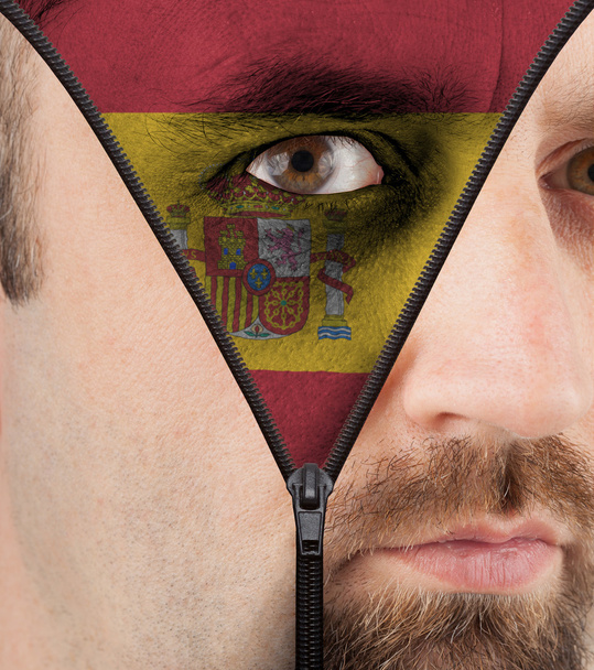 スペインのフラグを解凍顔 - 写真・画像