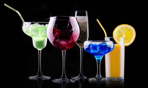 Different alcohol drinks set - Fotoğraf, Görsel
