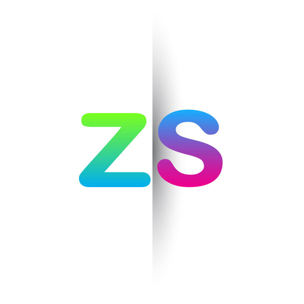 Initial Letter ZS Lowercase Logo green, pink and Blue, Modern and Simple Logo Design. - ベクター画像