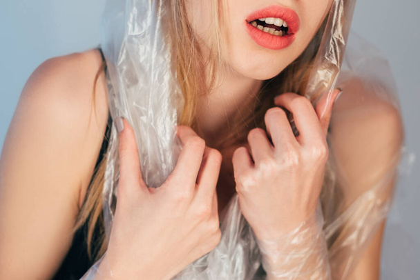 beauty portrait lip augmentation female model - Fotografie, Obrázek