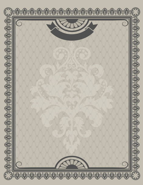 Decorative vintage background with border and elegant patterns. - Foto, immagini