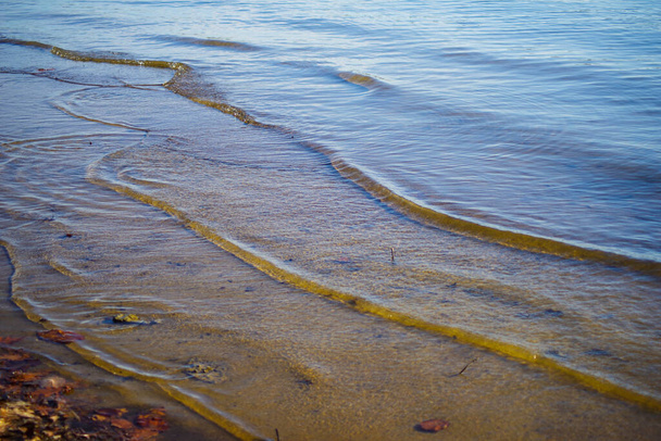 Zachte transparante golven op een kustlijn - Foto, afbeelding