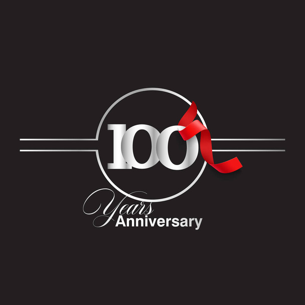 100 Ano Aniversário Celebração Vector Modelo Design Ilustração - Vetor, Imagem
