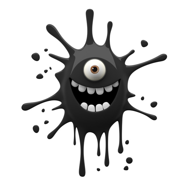Gelukkig zwarte one-eyed monster - Foto, afbeelding