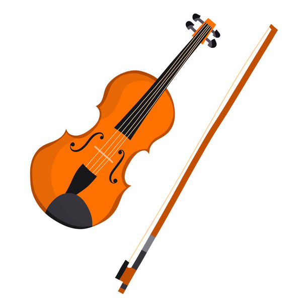 Flat violin on white background. - Foto, Imagem