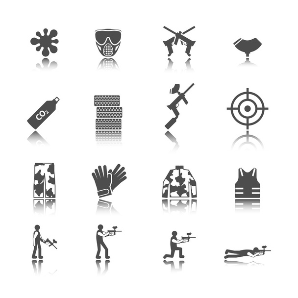 Paintball icon set - Vector, Image