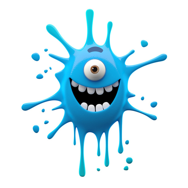 Happy blue one-eyed monster - Photo, Image