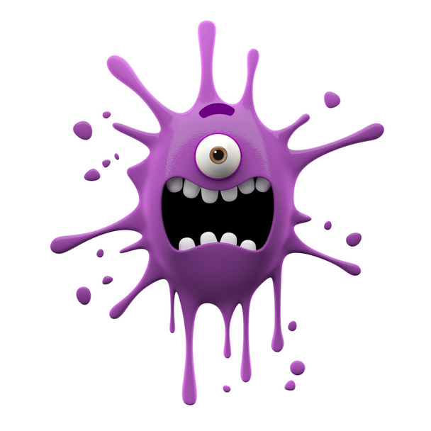 Screaming purple one-eyed monster - Photo, Image