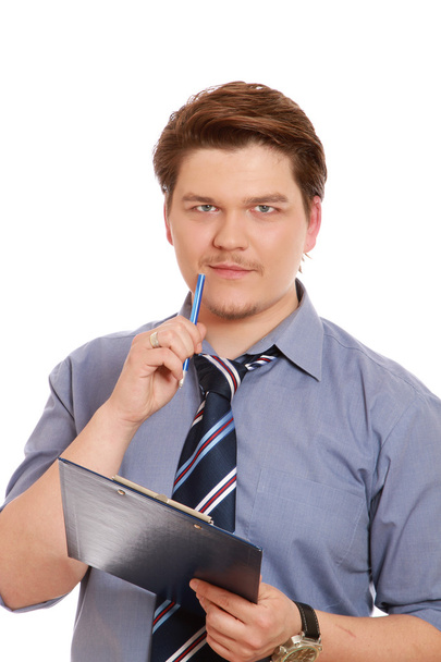 Man holding a clipboard - Foto, imagen