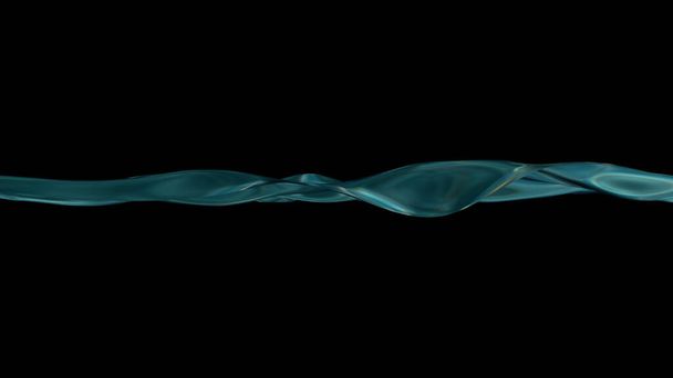 Clear water surface on a black with ripple and bubbles. 3D rendering - Photo, Image