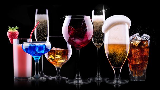 Different alcohol drinks set - Foto, afbeelding