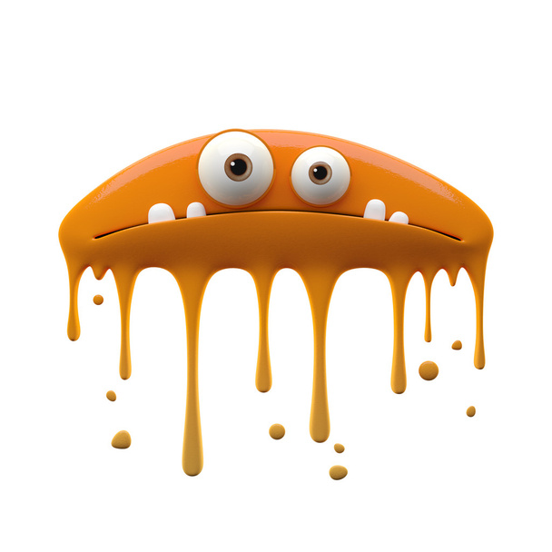 Monstruo naranja de dos ojos aplanado
 - Foto, imagen