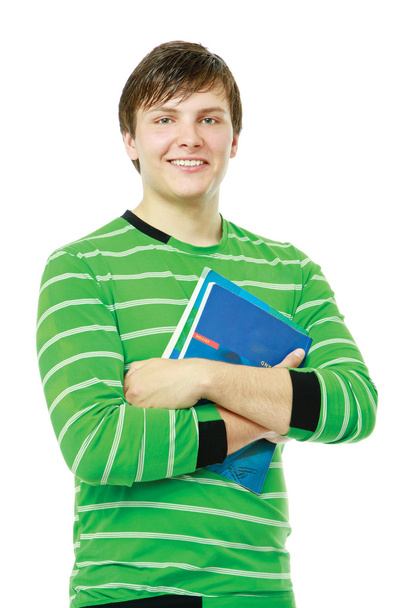 College guy holding books - Foto, afbeelding