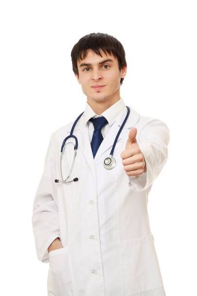 Male doctor showing ok - Fotoğraf, Görsel