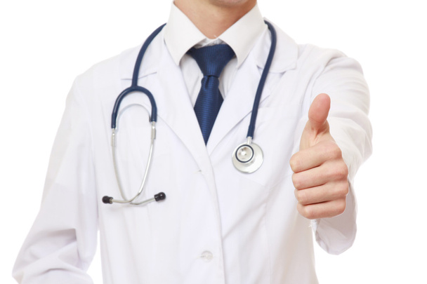 Male doctor showing ok - Фото, изображение